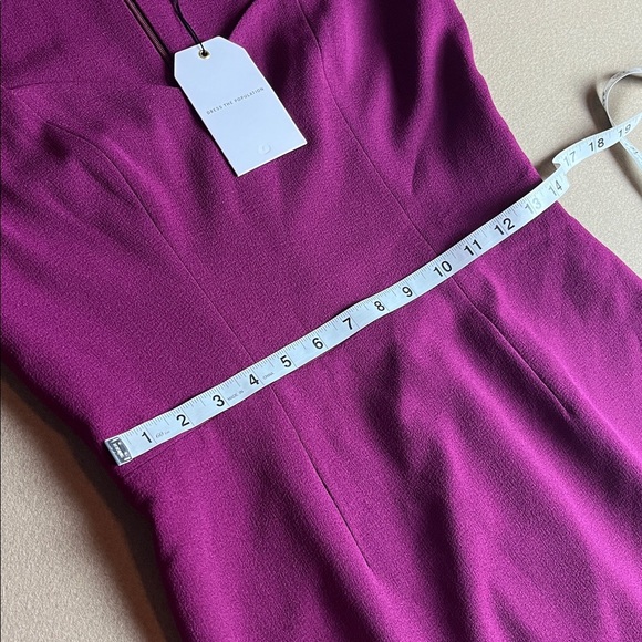 DRESS THE POPULATION Elle Sweetheart Neck Midi Dress - Dark Magenta NWT Medium - Picture 13 of 15